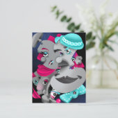 Bits and Pieces - Surrealパズル顔はがき ポストカード (スタンド正面)