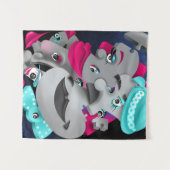 Bits & Pieces - Surreal Jigsaw顔アートワーク タペストリー (正面(横))