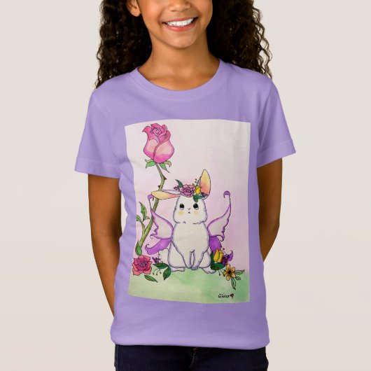 Bitsy Bunnies Lavender T-shirtのフローラ Tシャツ (正面)