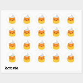 Bitten Candy Corn Emojiスタンプ ラウンドシール (シート)