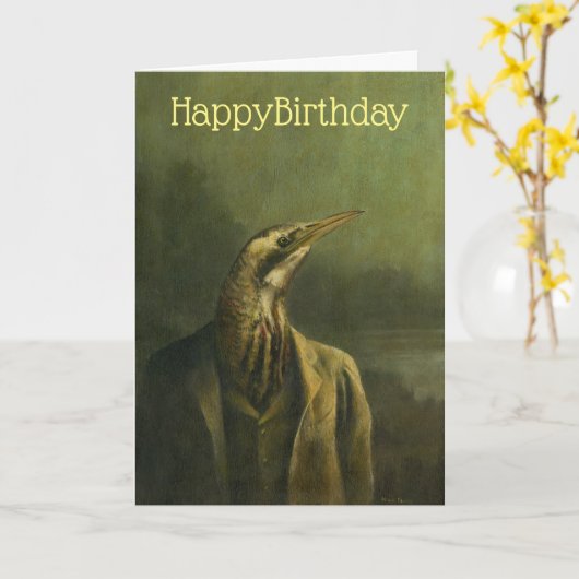 Bittern Gentleman Birthday Card カード (黄色い花)