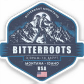Bitterroot Mountains Hiking Badge シール (正面)