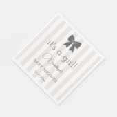 Bitty Bow It's a Girl Baby Shower スタンダードランチョンナプキン (角)