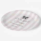 Bitty Bow It's a Girl Baby Shower ペーパープレート (アングル)
