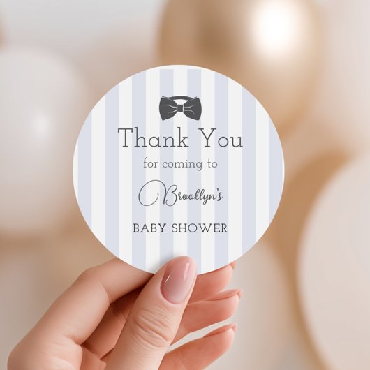 Bitty Bow Oh Boy ベビーシャワーのお礼 ラウンドシール