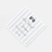 Bitty Bow Oh Boy Baby Shower スタンダードランチョンナプキン (角)