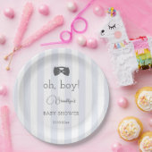 Bitty Bow Oh Boy Baby Shower ペーパープレート (パーティー)