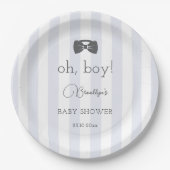 Bitty Bow Oh Boy Baby Shower ペーパープレート (正面)