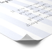 Bitty Bow Oh Boy Baby Shower Diaper Sign ポスター (角)