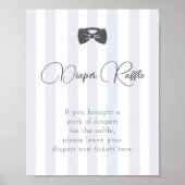 Bitty Bow Oh Boy Baby Shower Diaper Sign ポスター (正面)