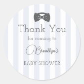 Bitty Bow Oh Boy Baby Shower Thank You ラウンドシール (正面)