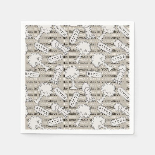 BITUBパター信じン(信じられないもの) スタンダードカクテルナプキン (正面)