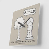 BITUBパ信じターン スクエア壁時計 (傾斜)