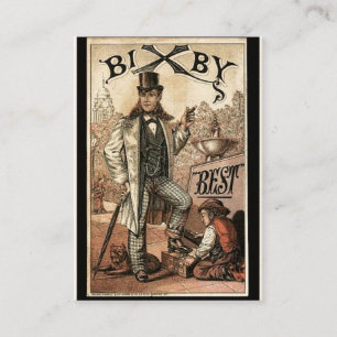 Bixbyの靴の輝やきのためのヴィンテージの広告 名刺