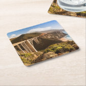 Bixby橋、大きいSur、カリフォルニア、米国 スクエアペーパーコースター (アングル)