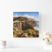 Bixby Bridge, Big Sur,カリフォルニア州,アメリカ スクエア壁時計 (ホーム)