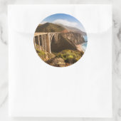 Bixby Bridge, Big Sur，カリフォルニア州，アメリカ ラウンドシール (バッグ)