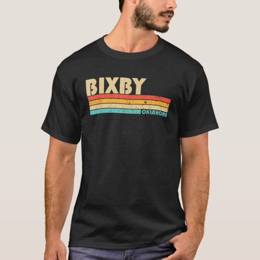 BIXBY OKオクラホマおもしろいシティホームルーツレトロ70s Tシャツ (正面)
