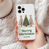Bizarre leopard print Christmas trees custom name  Case-Mate iPhoneケース