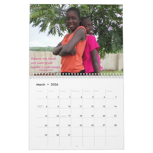 BiZoHaのヒューマニストの児童養護施設2016のカレンダー(11 x 8.5) カレンダー (3月 2026)