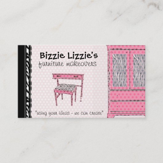 Bizzie Lizzie Zebra and Dots名刺 名刺 (正面)