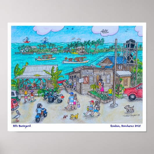 BJのバックヤード、ロアタン、ホンジュラス ポスター (正面)