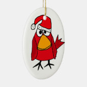 BJ-赤く基本的な鳥のクリスマスのオーナメント セラミックオーナメント (右)