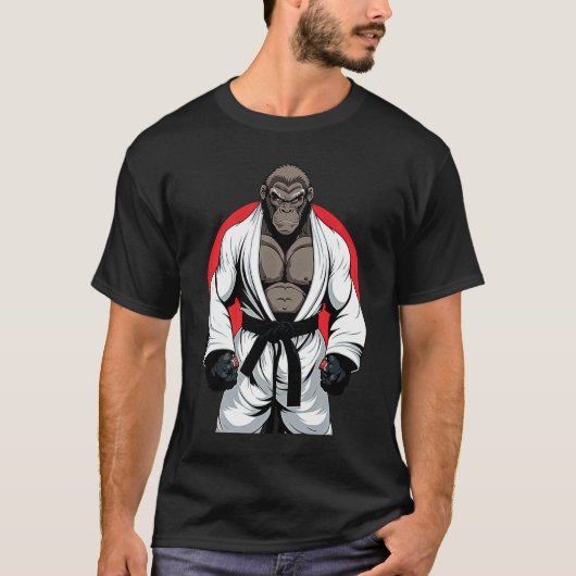 BJJとmma Gorillaブラジル柔術グランピング Tシャツ (正面)