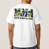 BJJのブラジル人のJiu Jitsuの旗MMA Tシャツ (裏面)