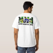 BJJのブラジル人のJiu Jitsuの旗MMA Tシャツ (裏面フル)