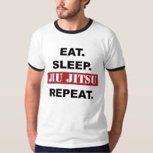BJJのTシャツ: 、Jiu Jitsuの繰り返し食べて下さい、眠らせて下さい