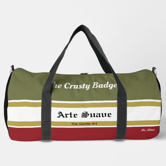 BJJアルテパーソナライズされたスアベジウジウジズンレッドグリーン ダッフルバッグ (正面)