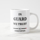 BJJガード我々ブラックベルト巨大を信頼 ジャンボコーヒーマグカップ (右)