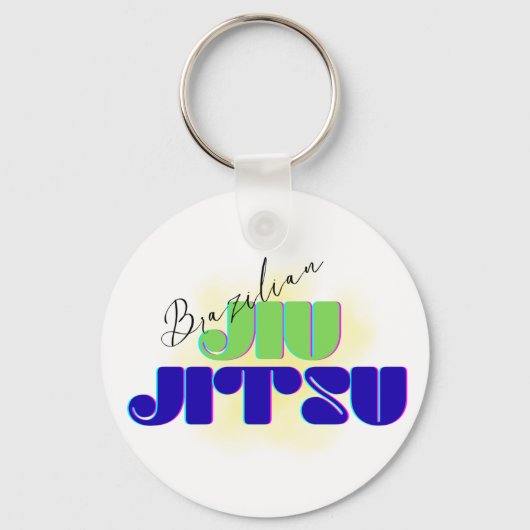 BJJキーチェーン - ブラジルのカラー キーホルダー (正面)
