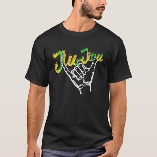 BJJギフト転がイエロー用のハンズ柔術シャツ Tシャツ (正面)