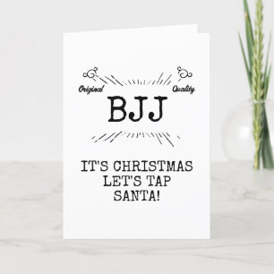 BJJクリスマスおもしろいレッズタップサンタパーソナライズされた シーズンカード