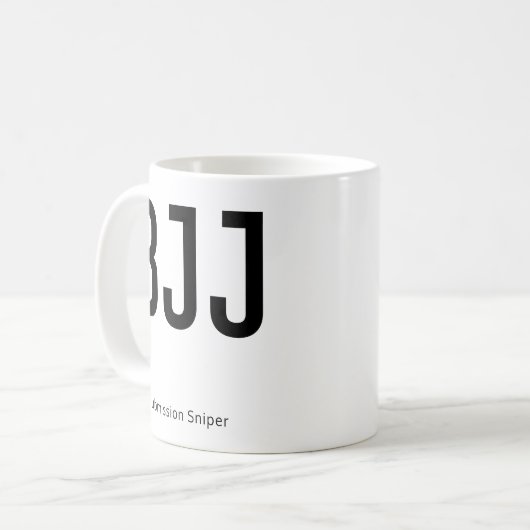 BJJパーソナライズされた柔術スナイパー コーヒーマグカップ (正面左)