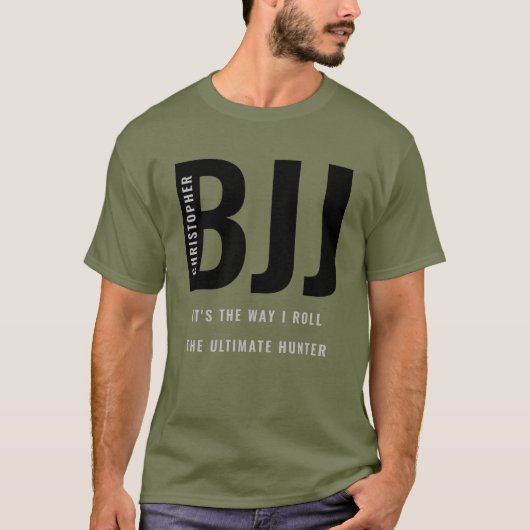 BJJブラジパーソナライズされたル柔術 Tシャツ (正面)