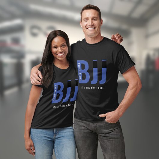 BJJブラジル柔術ジチ名前ブルーベルトを追加 Tシャツ