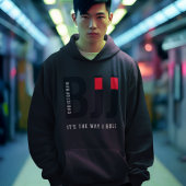 BJJブラジル柔術ジャスト名ブラックベルトを追加 パーカ