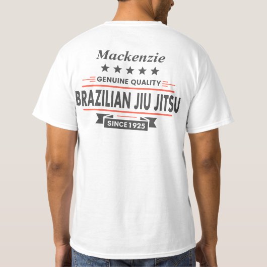 BJJブラジル柔術パーソナライズされたフロント&リア Tシャツ (裏面)