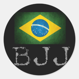 BJJブラジル柔術フラッグステッカー ラウンドシール