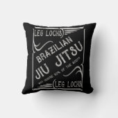 BJJレッグロックヴィンテージレトロブラックとグレー クッション (裏面)