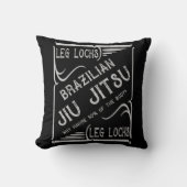 BJJレッグロックヴィンテージレトロブラックとグレー クッション (正面)