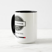 BJJ柔術チョークブラックベルトネームクラブと日付 マグカップ (正面左)