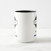 BJJ柔術チョークブルーベルトネームクラブと日付 マグカップ (中央)