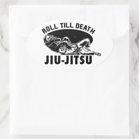 BJJ素晴らし死神アルマール柔術ステッカー 楕円形シール (バッグ)