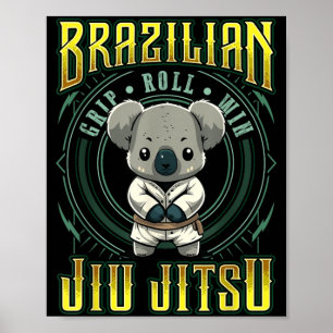 BJJ グリップロール勝利 - グラップリング 柔術 かわいいコアラ ポスター
