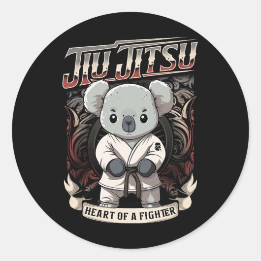 Bjj ファイターの心 - ジュビッツ Byby コアラ ラウンドシール (正面)