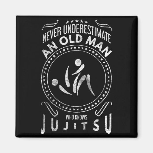 BJJ 柔術 過小評価するな 老人 柔術 MMA マグネット (正面)